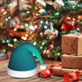 thumbnail image 6 of KLL Christmas Hats for Adults Plush Green Turquoise Teal Print Santa Hat Xmas Fluffy Santa Claus Hat for Women Men, 6 of 6