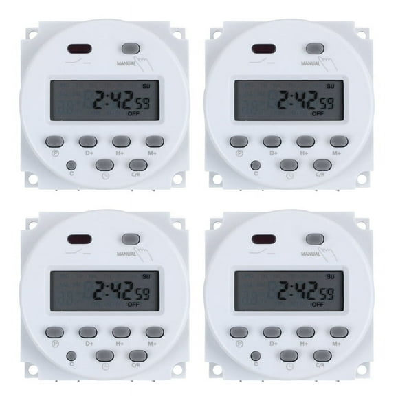 4X DC 12V Digital LCD Power Programmable Time Switch Relay 16A Amps