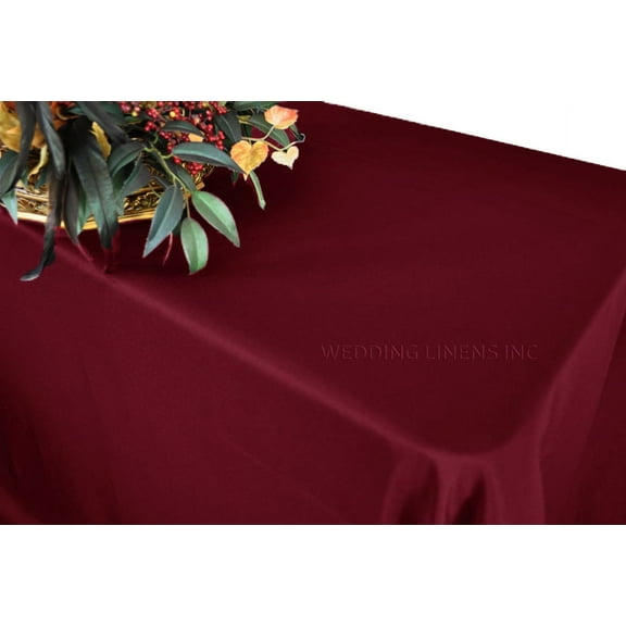 Wedding Linens Inc. 72" x 120" Heavy Duty(200 GSM) Rectangular Polyester Linen Tablecloth - Burgundy