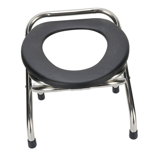 Chaise de Toilette Pliable, Chaise de Toilette Portable en Acier Inoxydable avec Base Antidérapante, Chaise-Cabine Multifonction pour Adultes, pour Voyage, Camping