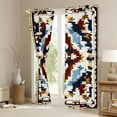 thumbnail image 3 of Manfei Boys Girls Bohemian Aztec Blackout Curtains Set of 2 (52x84 Each),Exotic Style Window Curtains,Black Brown Blue Curtains and Drapes,Microfiber Bedroom Decor, 3 of 6
