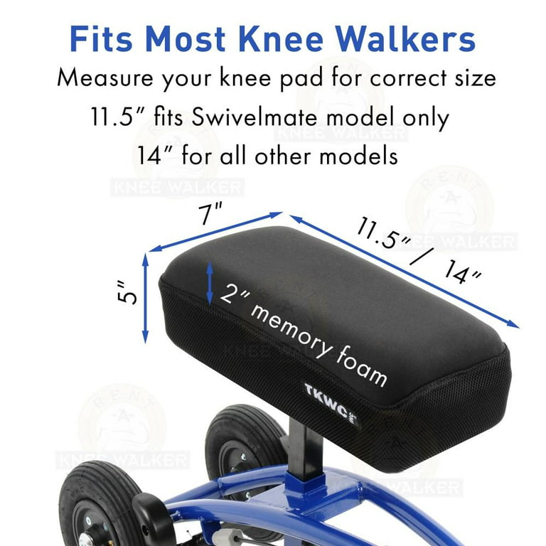 Mars Wellness Knee Scooter Pad with Memory Foam - Knee Walker Pad Cover for  Knee Scooter and Roller - Knee Scooter Cushion Improves Leg Cart Comfort 
