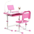 thumbnail image 1 of Qaba Kids Desk and Chair Set Height Adjustable Student Writing Desk, Pink, 1 of 10