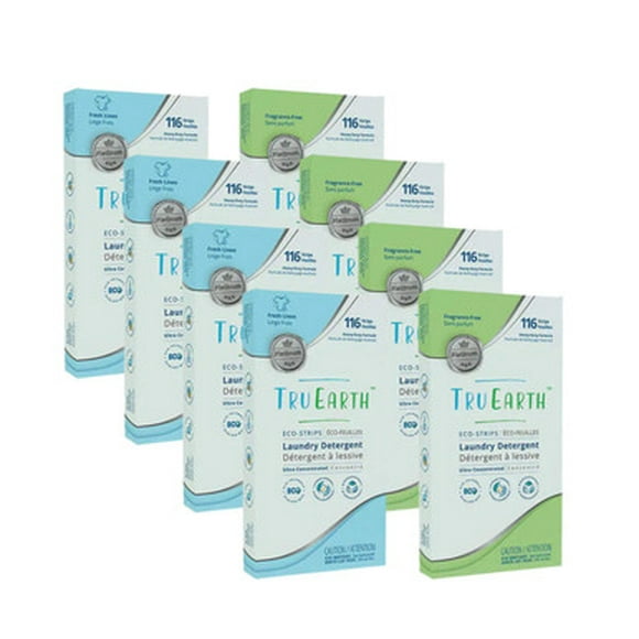 Tru Earth Platinum Eco-Strips 116 Lavages Détergent à Lessive (4/caisse)