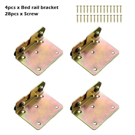 

4pcs Non Mortise Universal Heavy Duty Headboard Bed Rail Bracket With Screws