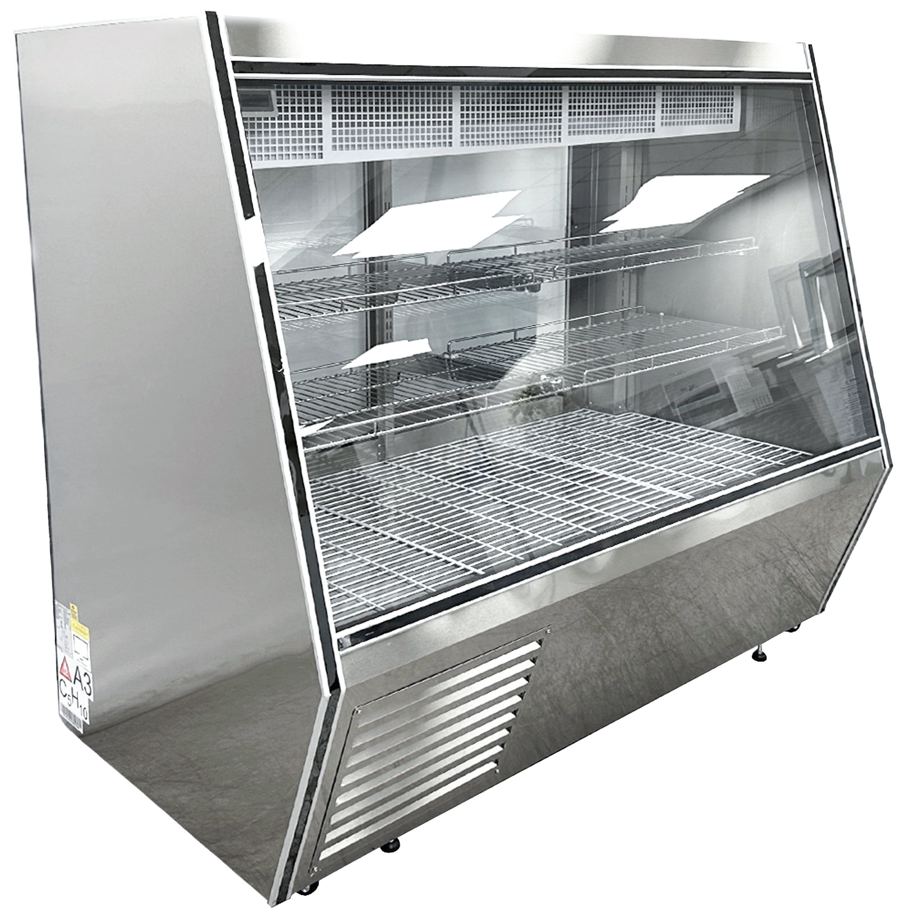 NSF 60 in. Butcher Seafood Raw Meat Refrigerated Case 29 Cu.Ft. Deli Case Meat/Seafood Display Showcase Commercial Refrigerator Cooler Case