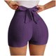 thumbnail image 1 of Gibobby Yoga leggings cortos Pantalones cortos de mallas elásticas con lazoEl poliésterPara uso diarioAl libreDama(Morado,G), 1 of 5