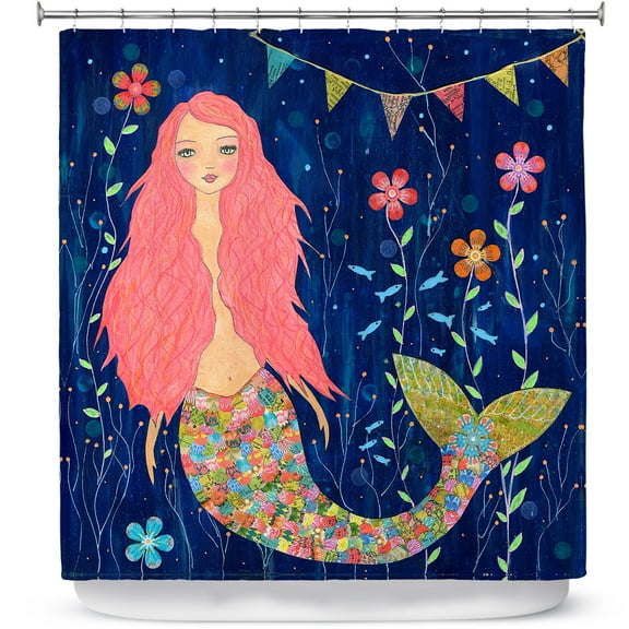 Shower Curtains 70" x 93" from DiaNoche Designs by Sascalia - Pink Mermaid