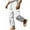 White, variant on BXINGOHAI Mens Cotton Pants Casual Elastic Waist Drawstring Lightweight Summer Beach Trousers with Pockets Army Green,S