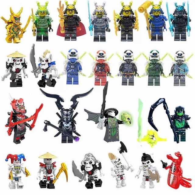 Set de 24 Figuras de Bloques de Construcción - Guerreros Ninja Dorados, Acción DIY para Regalos y Diversión