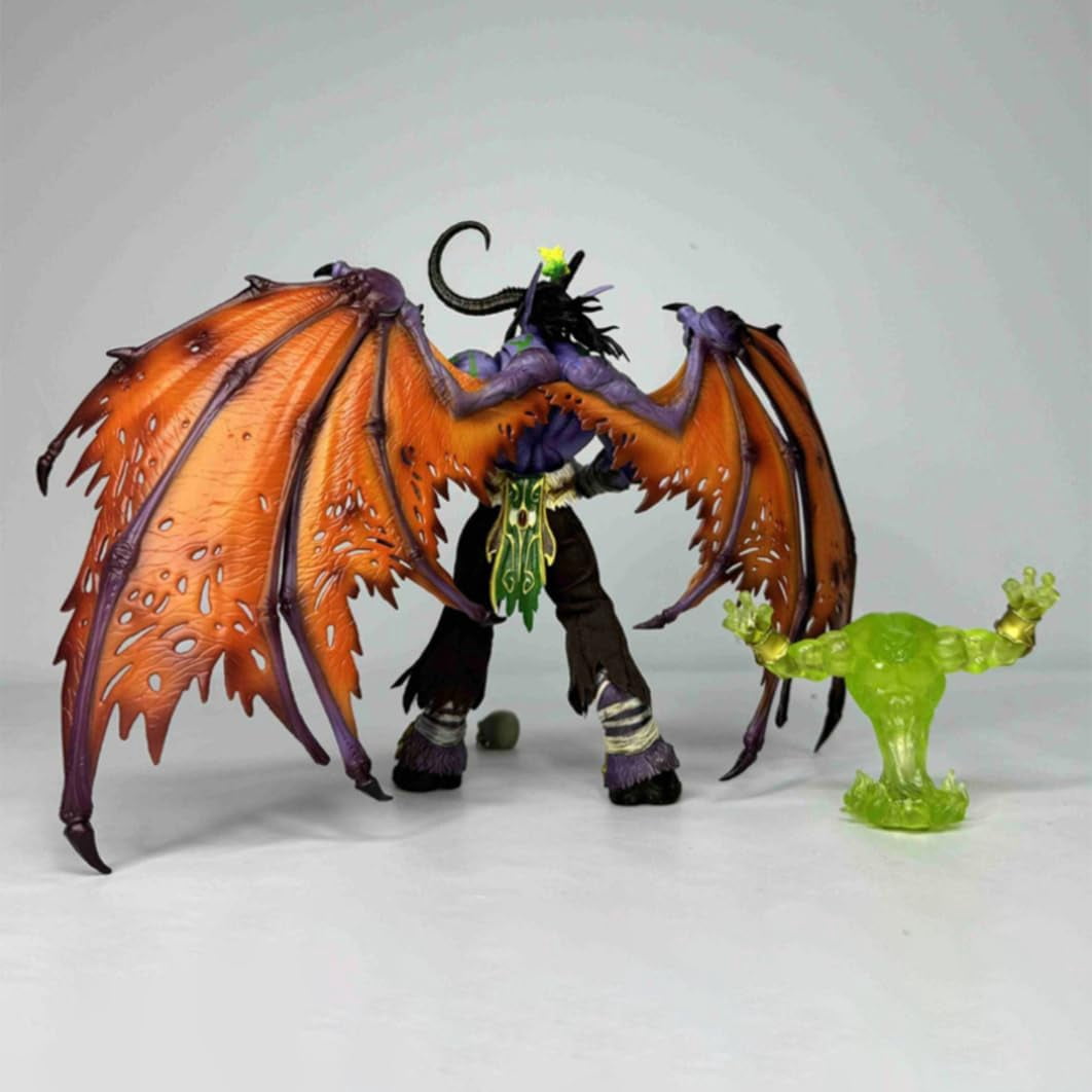 New World of Warcraft Small Illidan Stormrage Character Anime Model Statue Action Figures Desktop Ornament Popular Decorations Fan Souvenirs Creative Gift Collectable