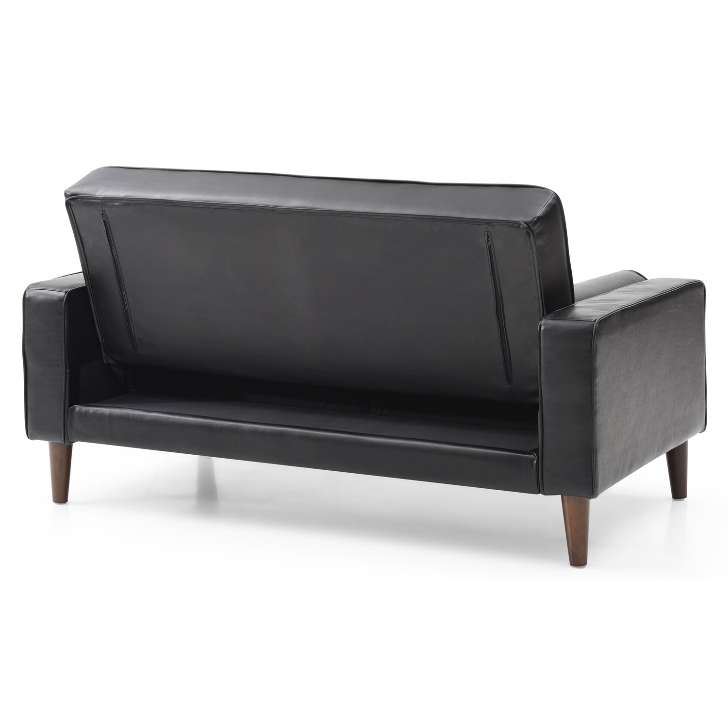 Glory Furniture Andrews Faux Leather Sleeper Loveseat in Black