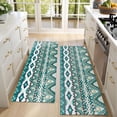 thumbnail image 4 of Kitchen Rugs Sets Of 2,Teal Geometric Boho Pattern Anti Fatigue Kitchen Mat Rugs Non Slip Washable,Decorative Kitchen Floor Mats for Kitchen,Sink,Laundry,17"X47", 4 of 5