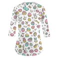 thumbnail image 2 of Nurse Scrubs For Women，Easter Scrub Tops Women Bunny Egg Hunt Print Medical Scrub Tops Holiday Working Uniform Happy New Year 2026，Purple，XXL, 2 of 4
