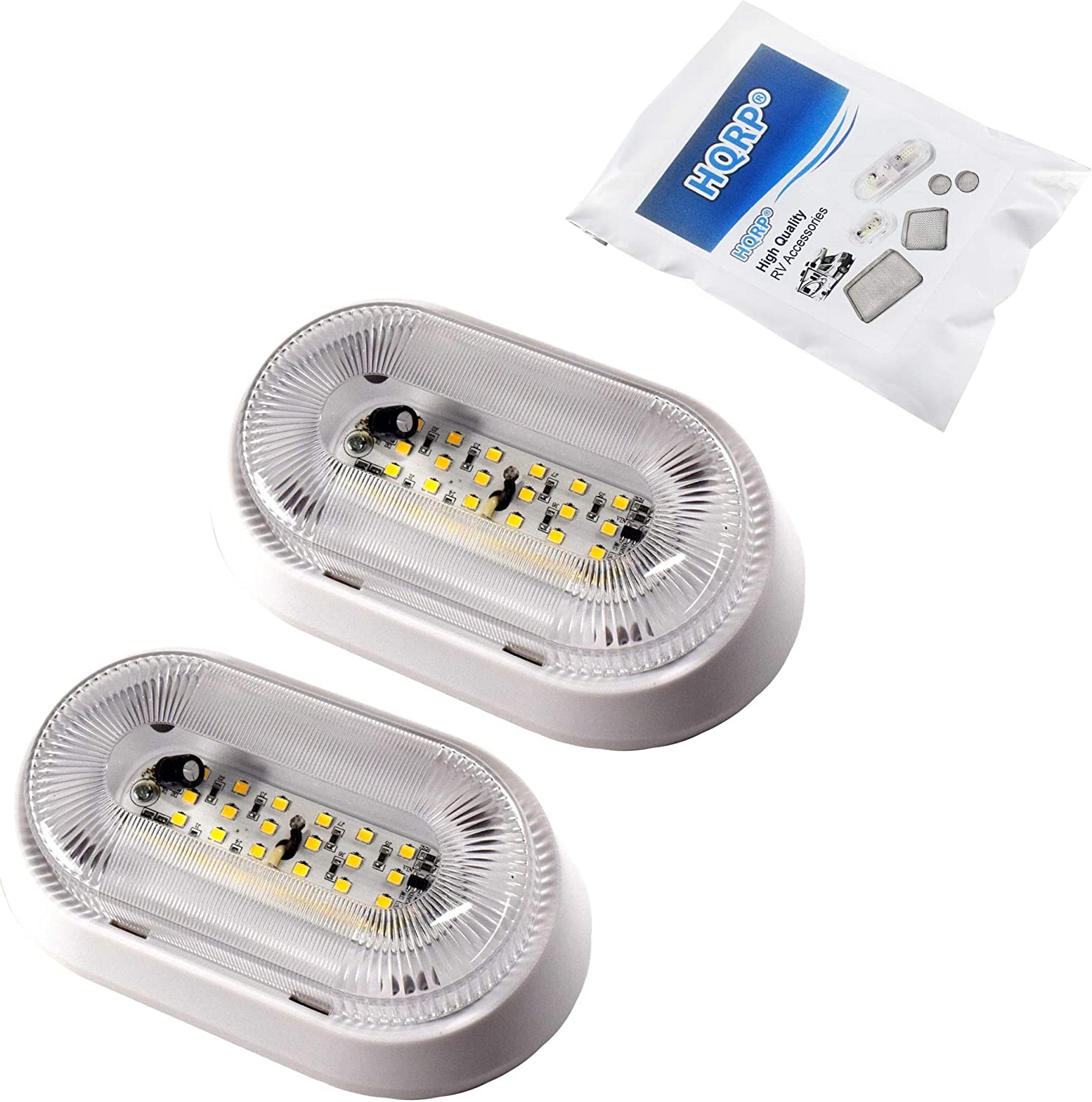 HQRP 2Pack RV LED Porch 12V Lumen Exterior Outdoor Utility Lights