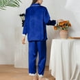 thumbnail image 3 of BLVB Women's Silk Satin Pajama Sets 2 Piece Long Sleeve Button down Shirts and Pants Outfits Sleepwear Pjs, 3 of 4