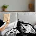 thumbnail image 3 of Anime Soft Flannel Fleece Throw Blanket, Japanese Comics Strip Boy and Girl Fight Scene Manga Image Cartoon Print, Cozy Plush for Indoor and Outdoor Use, 70" x 90", Black White Grey, by Ambesonne, 3 of 5