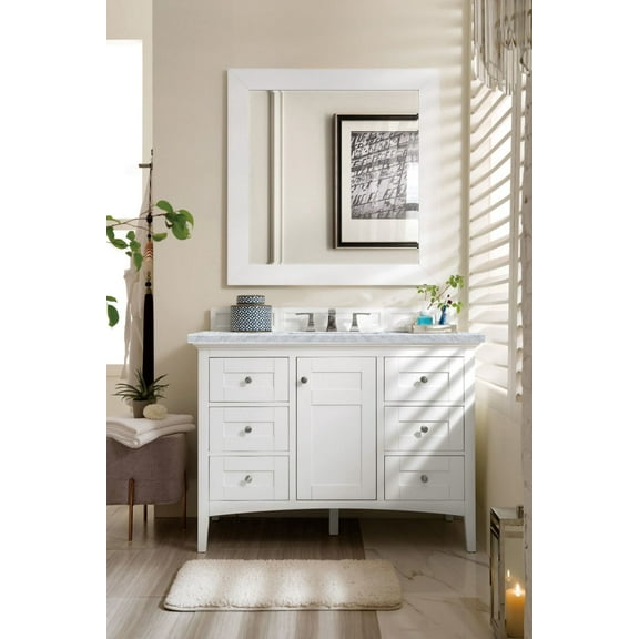 James Martin Vanities 527-V48-BW-3CAR Palisades 48" Free Standing Single Vanity Set -