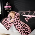 thumbnail image 4 of meiyoeat Pink Leopard Print 7-Piece Twin Bedding Sets For Girls,Chic Cheetah Bow Monogram A Bedding Comforter Set For Kids,pink Reversible, 4 of 6