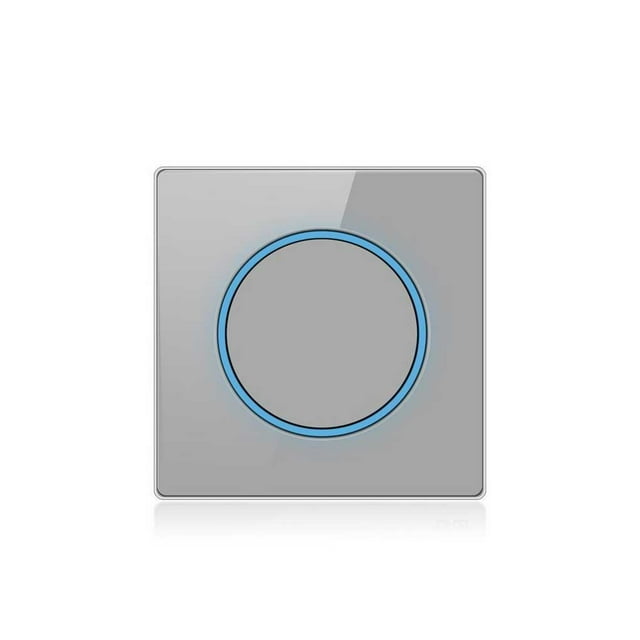 ruzhgo Light Switch Lightweight Tempered Glass Switches Panel Washable Reusable Circular Ring LED Lights Push Button Control Board Crystal Point LED Type 1 Apertures LED Type 1