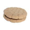 thumbnail image 2 of Cojín con forma de galleta, cojín de suelo, decoración decorativa, cojín moderno para silla marrón claro, 2 of 9