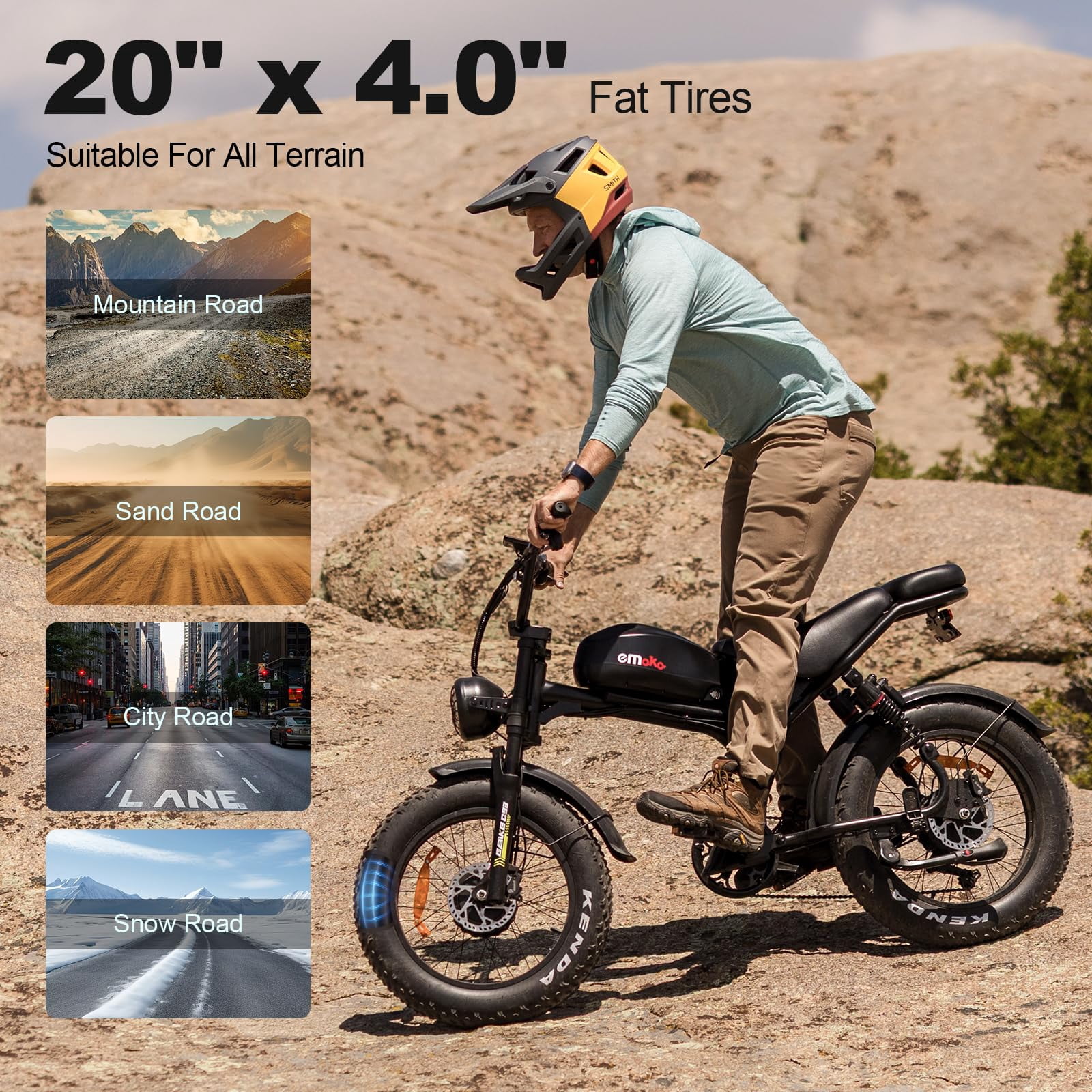 EMOKO C93 Electric Bike for Adults 3000W Peak Dual Motor 48V 23Ah Battery 110 Mile Range 35MPH Speed Commuter Ebike with Dual Disc Brakes