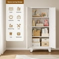 thumbnail image 3 of Large Metal Kitchen Pantry Cabinet with Adjustable Shelves - Freestanding Kitchen Storage Cabinet for Dining Room,Livingroom Bathroom, Hallway, Workshop, Office, 3 of 13