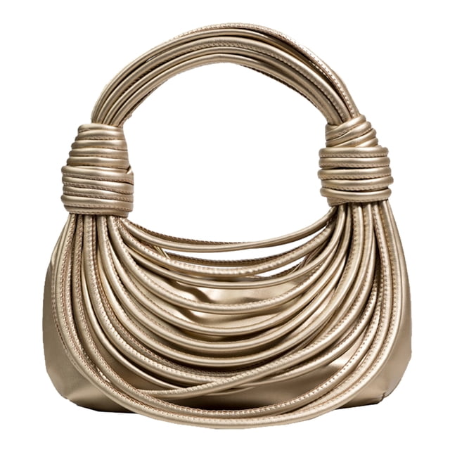 Bolsos personalizados con diseño de cordón de espagueti para mujer, modernos bolsos cruzados de un solo hombro Dorado