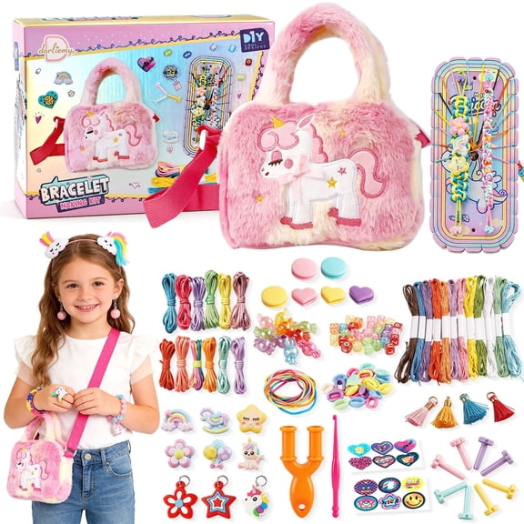 Chuvikid Bracelet Making Kit,Friendship Bracelet Making Kit with Unicorn Pattern for Girls,Arts and Crafts Toys Gift for Girls  Ages 6-12