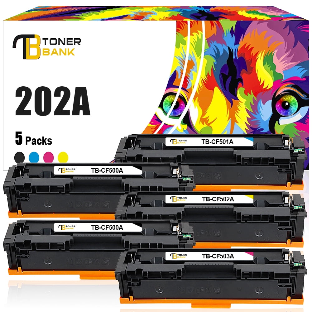nudler Afbestille tonehøjde Toner Bank Compatible Toner Replacement for HP 202A CF500A Color Laserjet  Pro MFP M281fdw M281cdw M254dw M281fdn M254 M281 Printer Ink (2 Black, 1  Cyan, 1 Yellow, 1 Magenta, 5-Pack) - Walmart.com