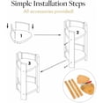 thumbnail image 3 of Bamboo Shower Corner Caddy, Large - 2 Tier Standing Shower Stand for Shampoo, Conditioner, Lotion, Soap - Caddy Organizer for Kitchen, Bedroom, or Office, 3 of 9