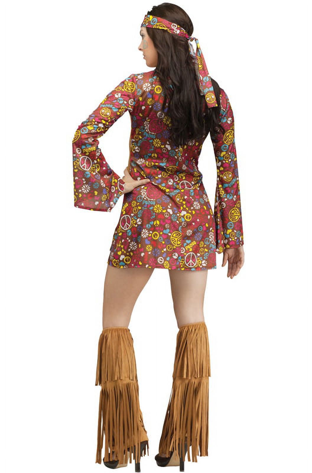 Fun World Women's Peace Love Hippie Costume Medium/Large Brown ...