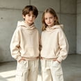 thumbnail image 2 of XAOFW Boys Girls Hoodies Solid Color Casual Pocket Long Sleeve Hoodie Sweatshirt Soft Cozy Pullover Hoodies For Everyday Wear Breathable Tops 3-4 Years, 2 of 5