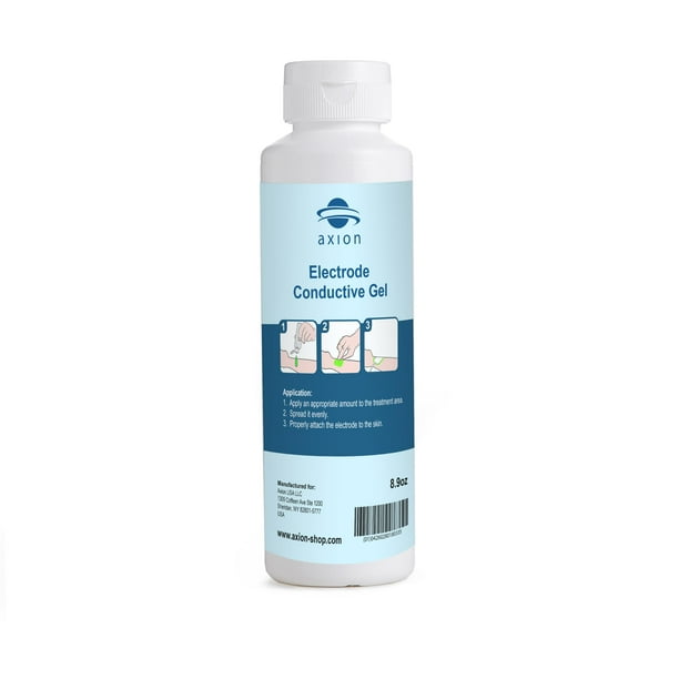 Gel conductor de electrodos axion para electrodos TENS de 250 g | Hipoalergénico, inodoro y agradable para la piel, apto para todo tipo de electrodos autoadhesivos | Mejora la conductividad de los ele