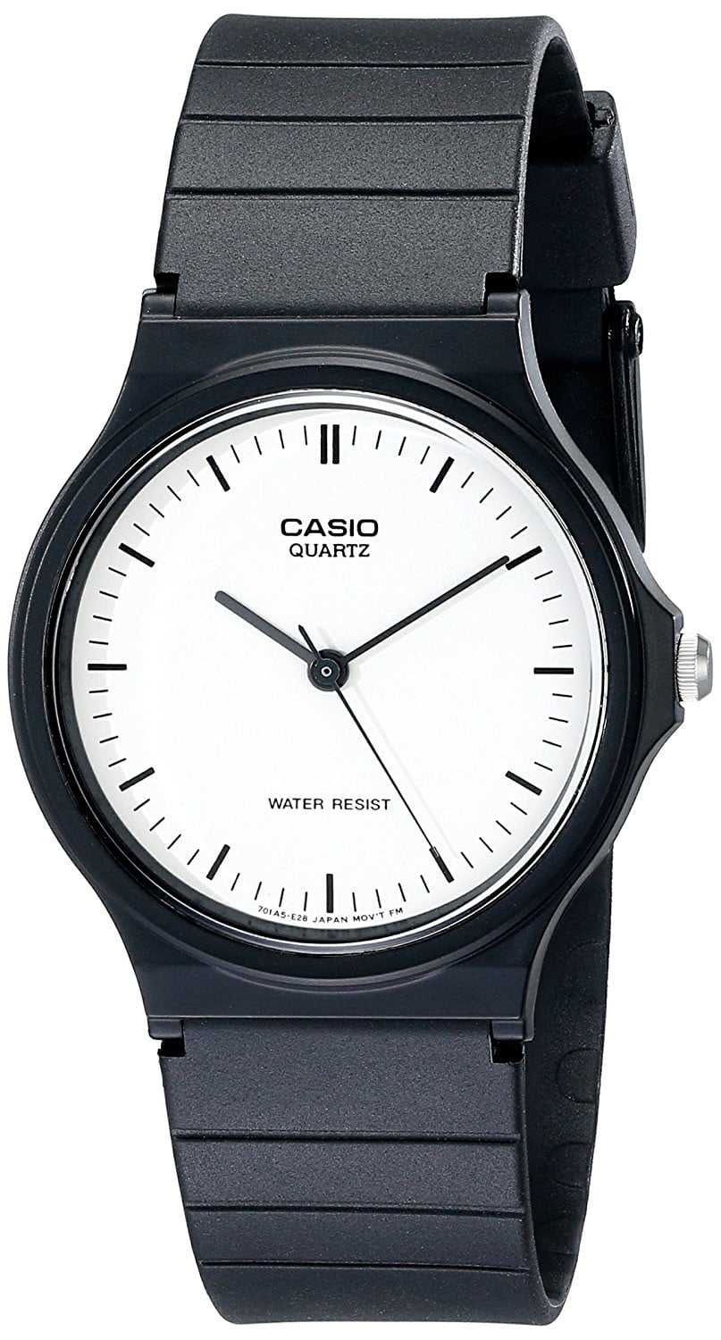 Casio Men's Analog Quartz Black Resin MQ24-7E - Walmart.com