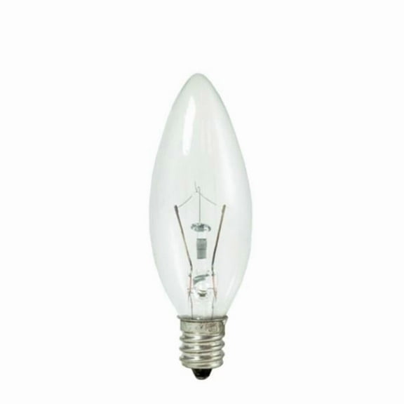 Bulbrite 460020 25-Watt Dimmable Krypton Krystal Touch Torpedo B8 Chandelier Bulb Candelabra Base Clear - Pack of 20