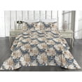 thumbnail image 2 of Ambesonne Vintage Quilted Bedspread Set 3 Pcs, Nostalgic Summer Flowers, King, Persian Orange and Slate Blue, 2 of 4