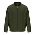 thumbnail image 6 of CTPDG Men's Lightweight Bomber Jackets Light Track Jackets Full Zip Slim Fit Long Sleeve Outwear Crop Elasticity Cardigan Army Green M, 6 of 6