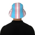 thumbnail image 6 of Transgender Flag Bucket Hat Stripe Beach Fisherman Hats For Women Men Reversible Double-Side-Wear With Reflective, 6 of 7