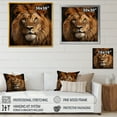 thumbnail image 4 of Designart "Majestic Lion in Brown Portrait II" Animals Framed Wall Art - Traditional Brown Lion Bedroom Framed Canvas Wall Art, 4 of 6