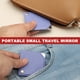 thumbnail image 5 of Espejo de bolsillo cuadrado Uxcell para bolso, espejo compacto de 2.44 pulgadas con funda de cuero (Púrpura), 5 of 7