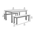 thumbnail image 5 of Benjara Felix 3 Piece Modern Dining Set, Crisp White Acacia Wood Frame, 6 Seater, 5 of 5