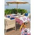 thumbnail image 5 of Outdoor Tablecloth with Umbrella Hole for Patio/Picnic/Party/Camping, Anniversary USA Flag Waterproof Table Cloth Rectangle Table Cover Washable, Eagle American Fireworks (60"x 102"), 5 of 9