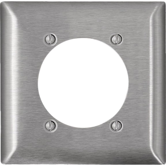 Leviton 3004816 C-Series Stainless Steel Metal 2 Gang Receptacle Wall Plate