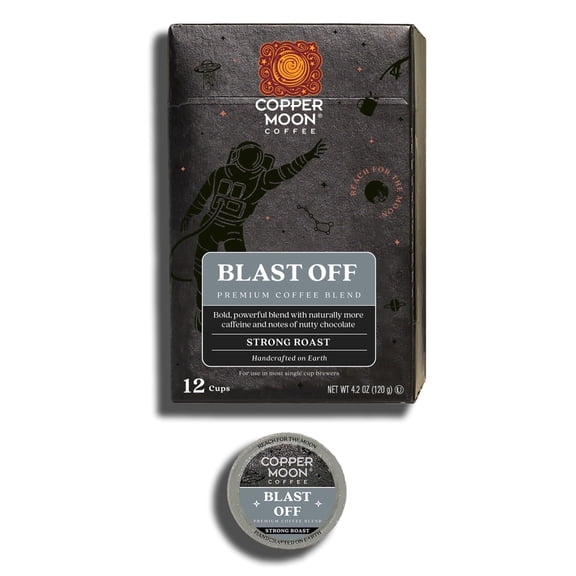 Copper Moon Blast Off Blend, Single Serve Coffee Pods for Keurig K-Cup Brewers, Strong Roast, 12 Count