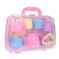 thumbnail image 1 of TFixol Portable Tea Set with Carrycase Pastel Colours Plastics Toys for Children Kids, 1 of 7