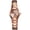 Rose Gold, variant on Women’s Watch, Polished Metal Wristwatch, Rhinestone Accented Dial With Day-Date Window, Minimalist Dress Watch For Office And Casual Wear