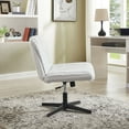 thumbnail image 5 of S-HOME 360 Degree Swivel Criss Cross Chair Corduroy Height Adjustable Vanity and Office Chair for Any Space, Gray, 5 of 12