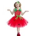 thumbnail image 2 of XXWXYD Girls Strawberry Mesh Tutu Dresses Halloween Role Playing Dress Holiday Outfit with Headband Set for 𝖯ar𝗍y Stage Performance, 2 of 9