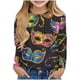 thumbnail image 1 of Tops de Manga Larga Lindo con Estampados, Cuello Redondo Cuello en Mezcla de Poliéster/Spandex, Vestido Casual Blusas para Mujeres, 1 of 5